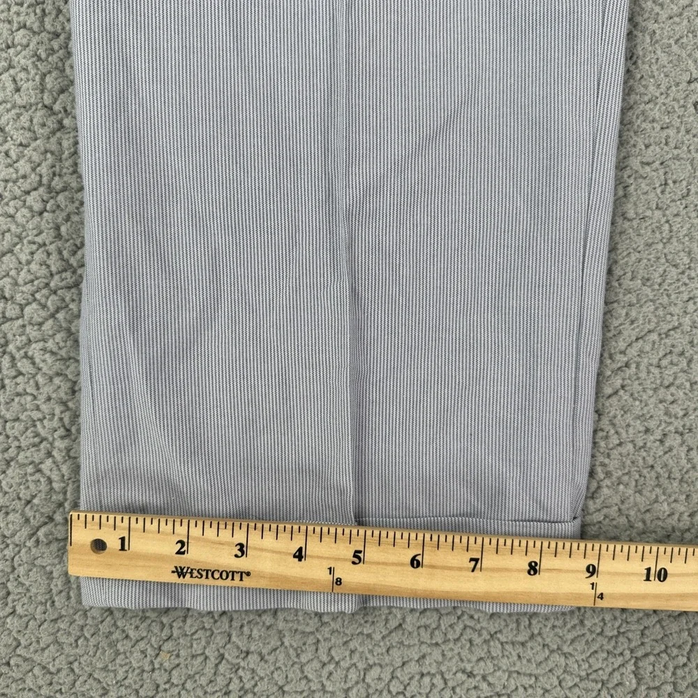 NWT Chaps Dress‎ Pants Men 38x30 Blue White 100% Cotton Pinstripe Double Pleated
